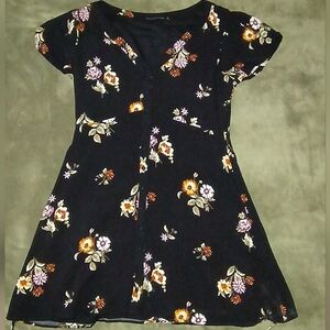 Abercrombie & Fitch Floral Midi Dress - Black and Multicolor